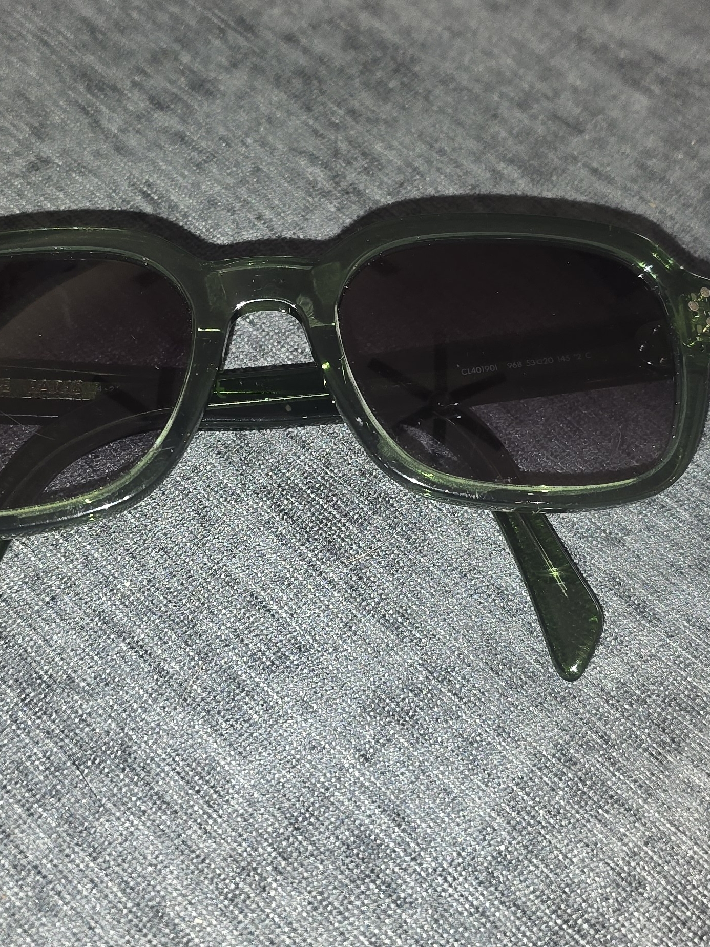 Celine Cl40190i Olive Green Translucent Acetate Square Sunglasses Gold Hardware — image 4 of 8